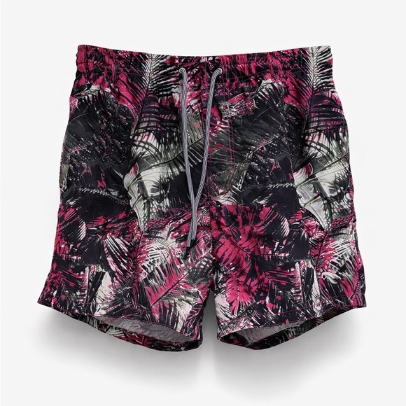 Ted Baker London Other - Ted Baker Men’s Tropical Floral Swim Trunks Pink Black Size 3 Medium